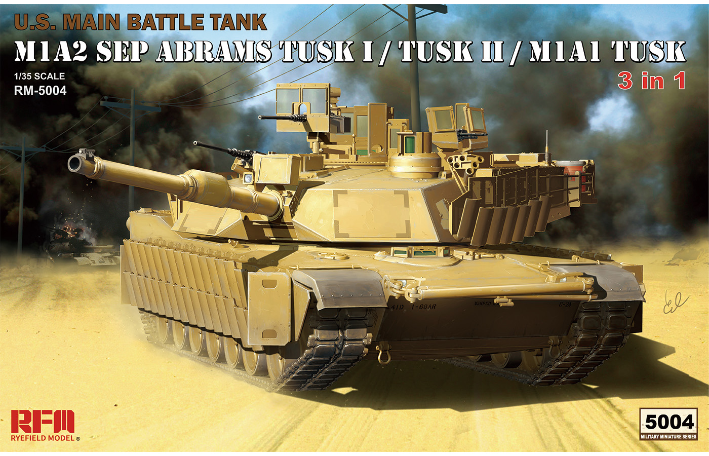 1/35 现代美国 M1A2 SEP TUSK I/TUSK II/M1A1 TUSK 艾布拉姆斯主战坦克