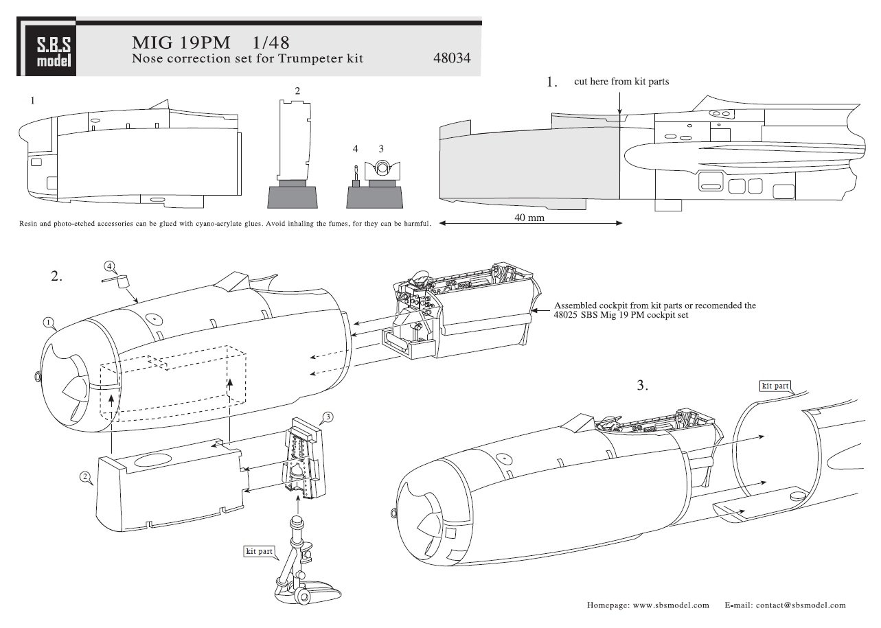 1/48 MIG-19PM 米格19战斗机正确机鼻改造件(配小号手)