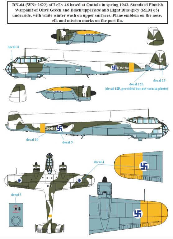 1/48 Do17 道尼尔高速轰炸机"芬兰服役战术标记"