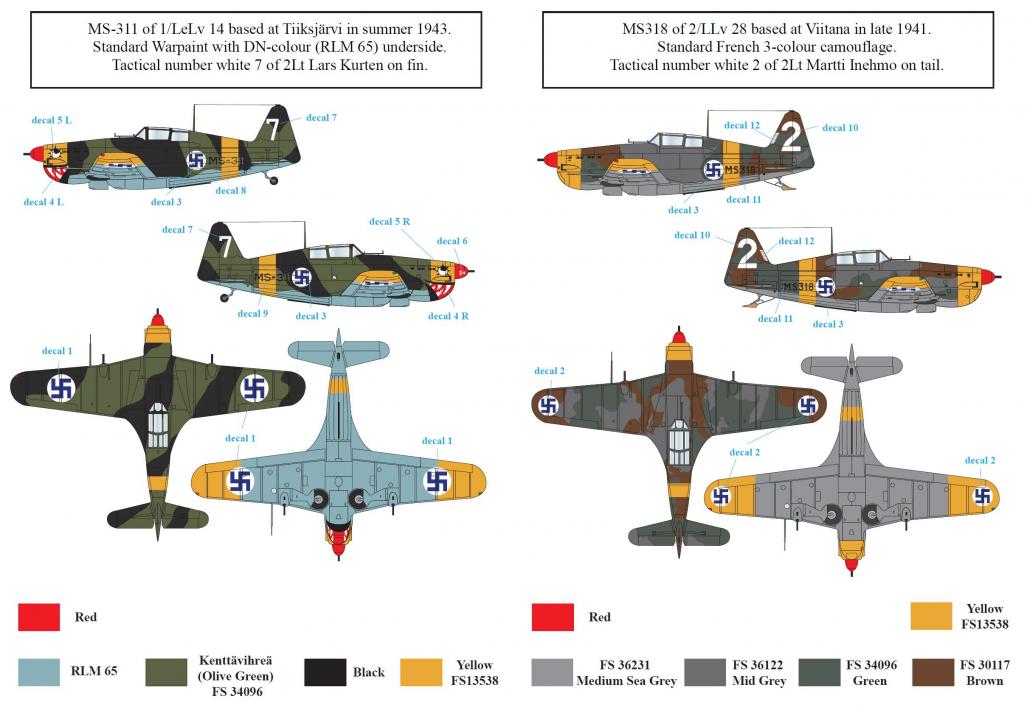 1/48 MS.406 莫拉纳索尼埃战斗机"芬兰服役战术标记"