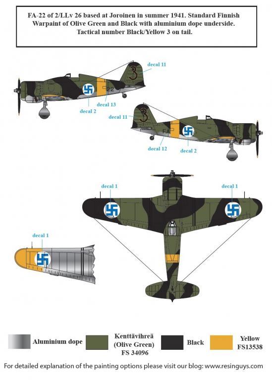 1/48 G.50 菲亚特箭式战斗机"芬兰服役战术标记"