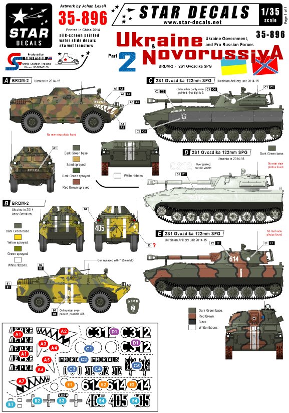 1/35 现代乌克兰危机(2)"BRDM-2, 2S1"