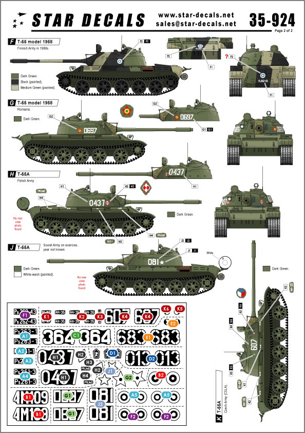 1/35 冷战苏联 T-54/T-55 主战坦克"芬兰, 波兰, 罗马尼亚, 捷克斯诺伐克"