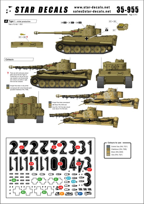 1/35 二战德国虎I重型坦克"非洲军团第501重装甲营"
