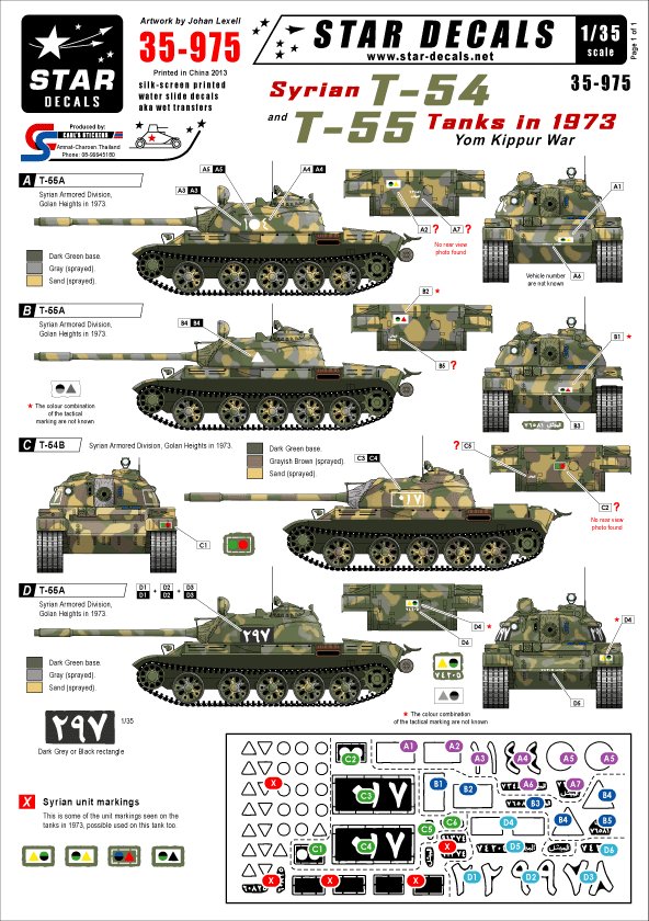 1/35 现代叙利亚 T-54/T-55 主战坦克"赎罪日战争1973年"
