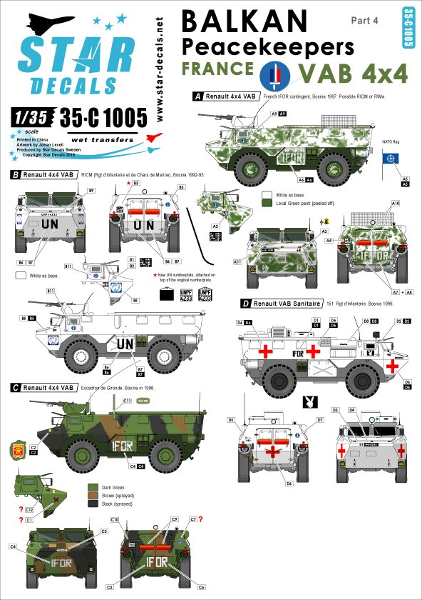1/35 现代巴尔干维和部队"法国维和装甲车辆, VAB"
