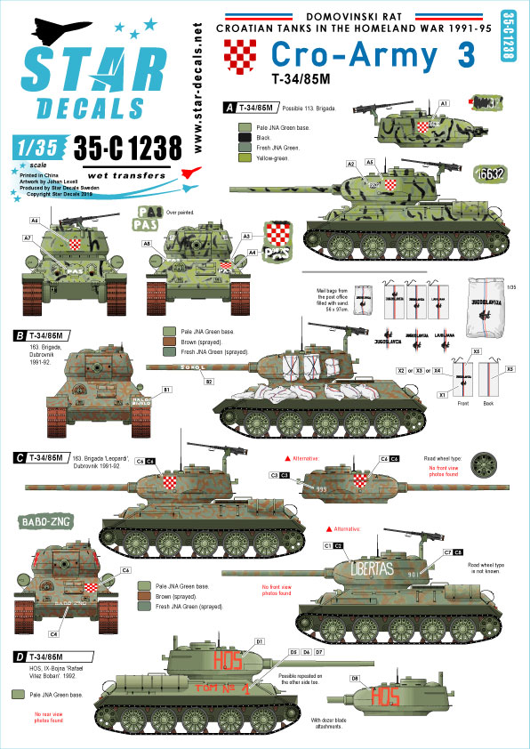 1/35 现代克罗地亚陆军坦克(3)"T-34/85M 中型坦克"