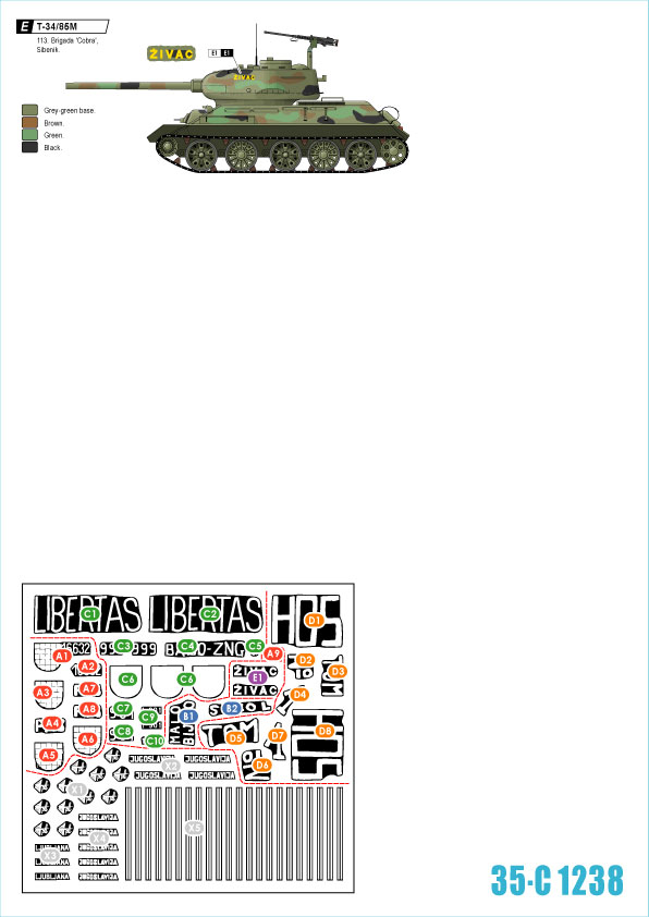 1/35 现代克罗地亚陆军坦克(3)"T-34/85M 中型坦克"