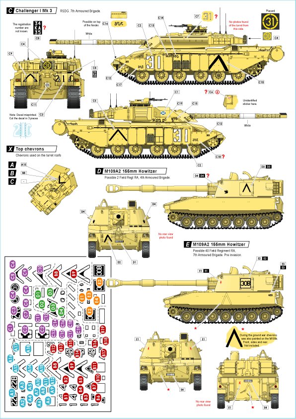 1/72 现代英国挑战者主战坦克与M109A2自行榴弹炮"沙漠风暴1991年"