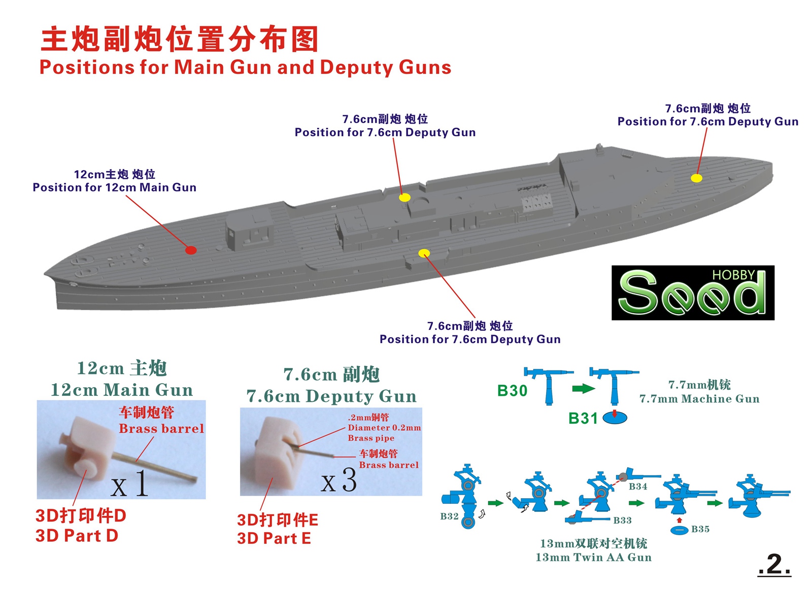 1/700 二战日本海军嵯峨号炮舰树脂模型套件3D打印产品