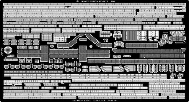 1/350 现代美国 LHD-1 黄蜂号两栖攻击舰改造蚀刻片(配小号手/利华/MRC)