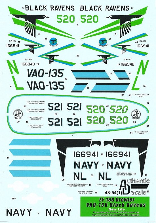 1/48 EA-18G 咆哮者电子攻击机"VAQ-135 黑乌鸦中队" - 点击图像关闭