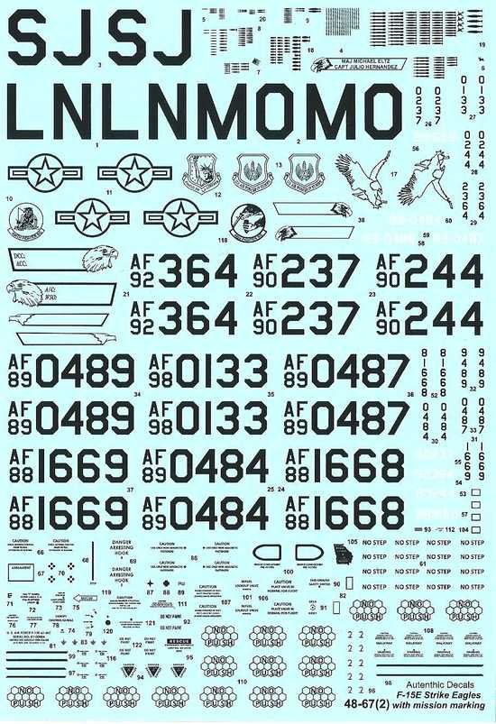 1/48 F-15E 攻击鹰战斗机战术标记