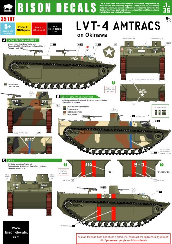 1/35 二战美国 LVT-4 水牛两栖装甲车 "冲绳岛战役1945" - 点击图像关闭