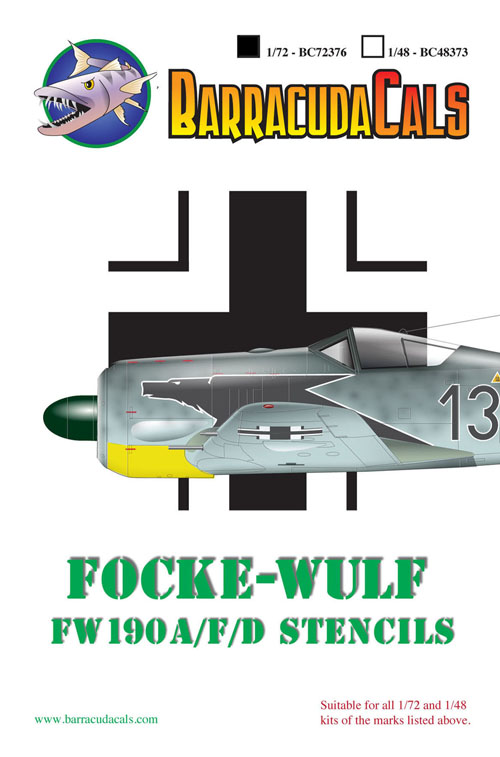 1/72 Fw190A, F, D 福克武尔夫战斗机机身标记 - 点击图像关闭