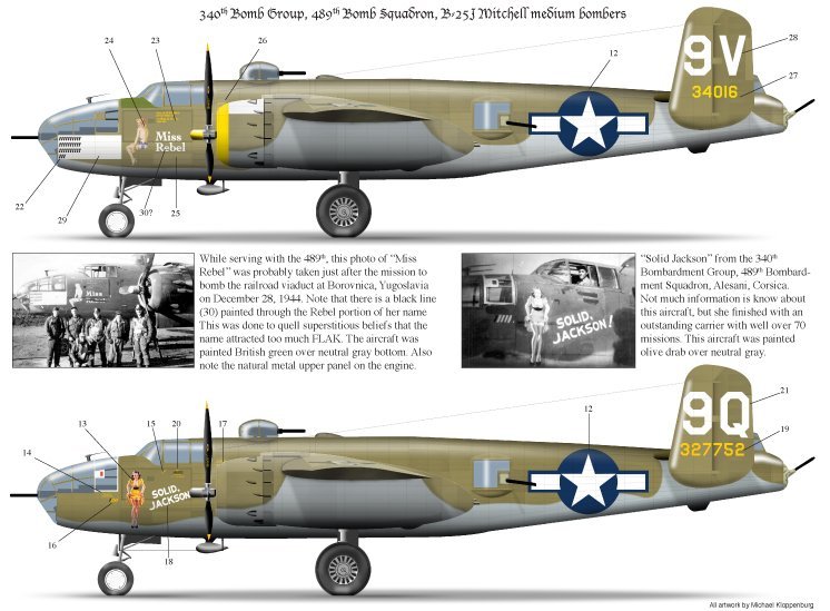 1/48 B-25J 米切尔中型轰炸机"第340轰炸航空团"(2) - 点击图像关闭