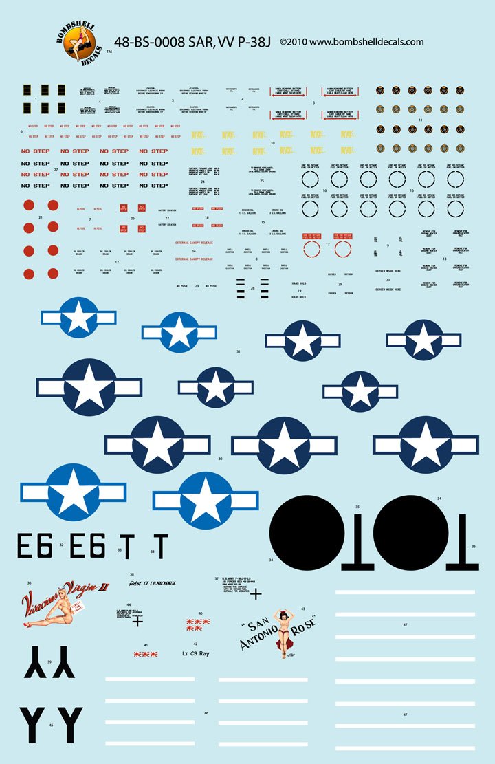 1/48 P-38 闪电战斗机"坏女人"(1) - 点击图像关闭