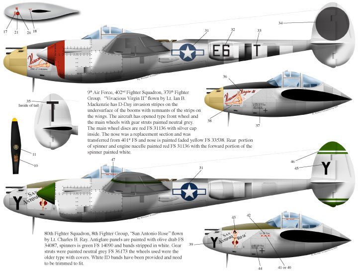 1/48 P-38 闪电战斗机"坏女人"(1) - 点击图像关闭