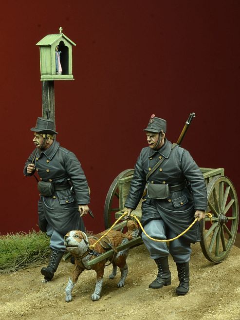 1/35 一战比利时步兵组与狗拉车"1914-15年"