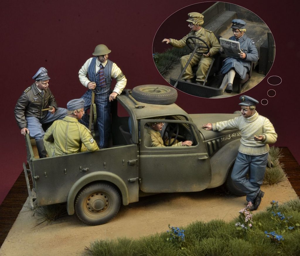 1/35 二战英国士兵小队与德国飞行员战俘1940年 1/35 二战英国士兵小队与德国飞行员战俘1940年