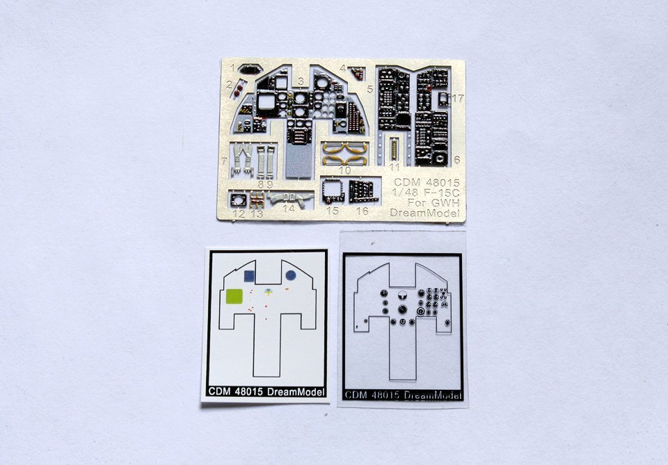 1/48 F-15C 鹰式战斗机彩色座舱蚀刻片(配长城模型)