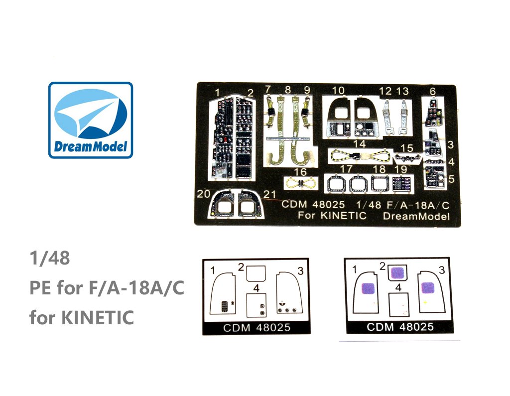 1/48 F/A-18A/C 大黄蜂战斗机彩色座舱蚀刻片(配天力) - 点击图像关闭