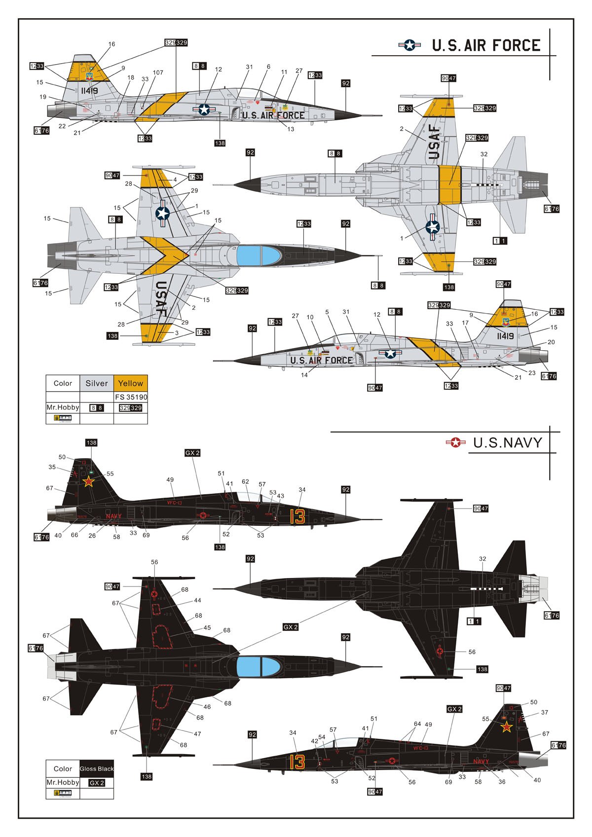 1/72 现代美国 F-5E 虎II战斗机初期型