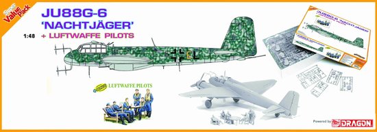 1/48 二战德国 Ju88G-6 容克夜间战斗机与飞行员