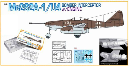 1/48 二战德国 Me262A-1/U4 梅塞施米特喷气式轰炸截击机 - 点击图像关闭