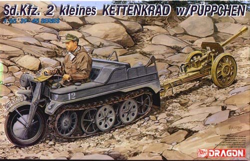1/35 二战德国 Sd.Kfz.2 半履带摩托车牵引反坦克炮 - 点击图像关闭