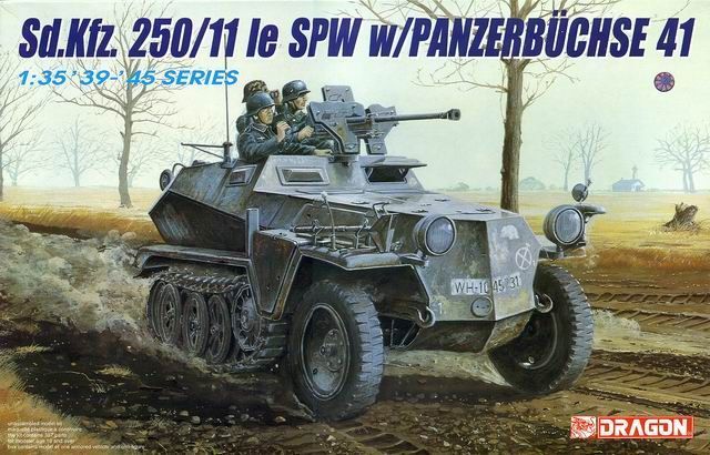 1/35 二战德国 Sd.Kfz.250/11 半履带火力支援装甲车(41型锥膛反坦克炮)