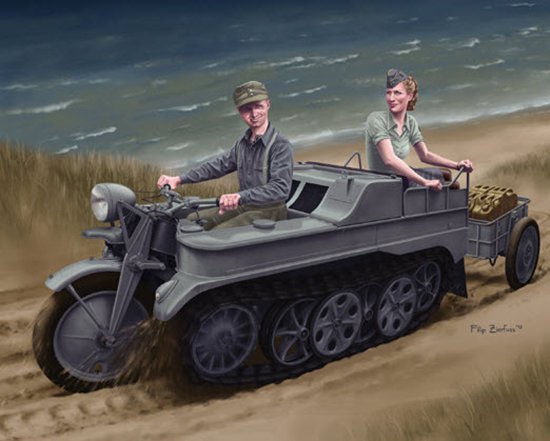 1/35 二战德国 Sd.Kfz.2 半履带摩托车初期生产型 - 点击图像关闭