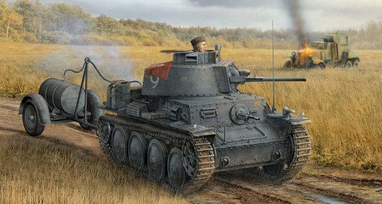 1/35 二战德国 Pz.Kpfw.38(t) Ausf.S 轻型坦克(带燃料桶拖车)