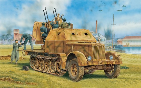 1/35 二战德国 Sd.Kfz.7/1 2cm Flakvierling 38 半履带防空装甲车(装甲驾驶室) - 点击图像关闭