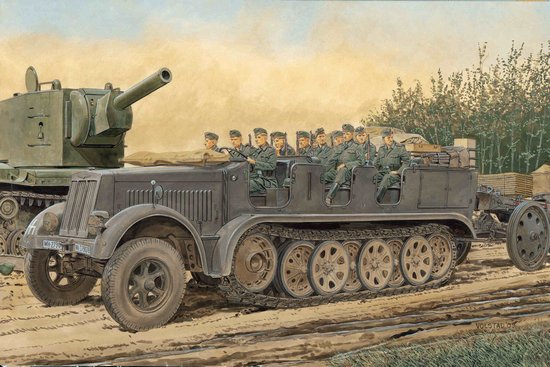 1/35 二战德国 Sd.Kfz.7 8吨半履带装甲车初期生产型与步兵乘员
