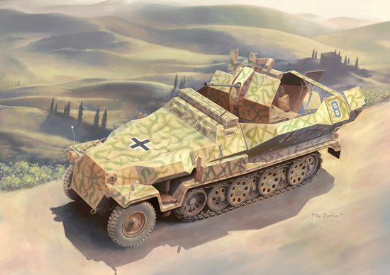 1/35 二战德国 Sd.Kfz.251/17 Ausf.C 半屐带防空/指挥装甲车