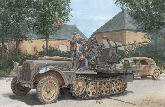 1/35 二战德国 Sd.Kfz.10/4 2cm Flak 30 半履带防空装甲车1939年生产型