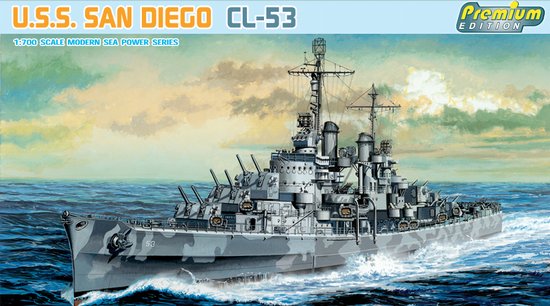 1/700 二战美国 CL-53 圣地亚哥号轻巡洋舰 - 点击图像关闭