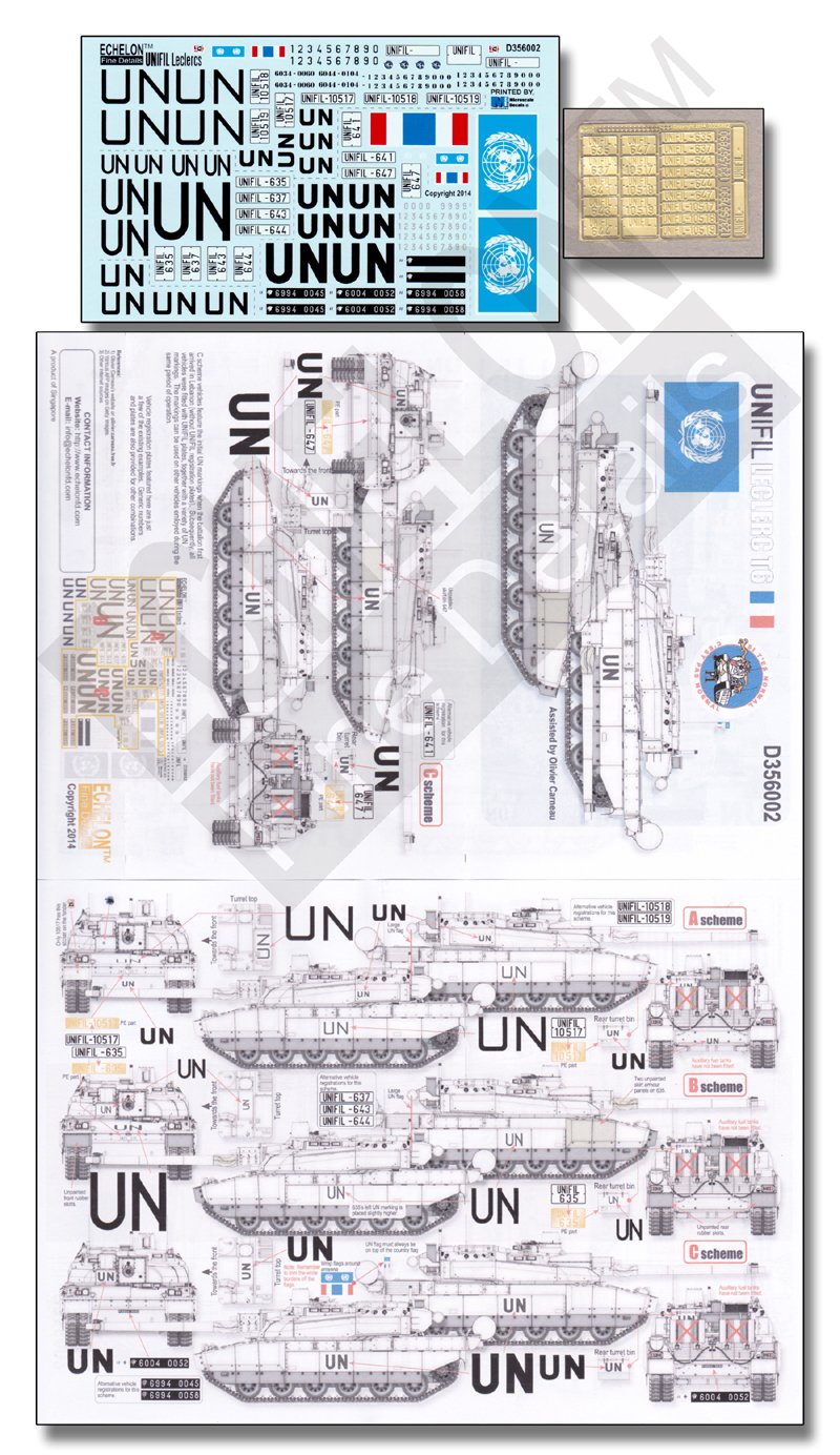 1/35 现代法国勒克莱尔主战坦克维和部队标记