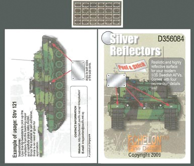 1/35 现代瑞典坦克战车用银色反光镜贴片