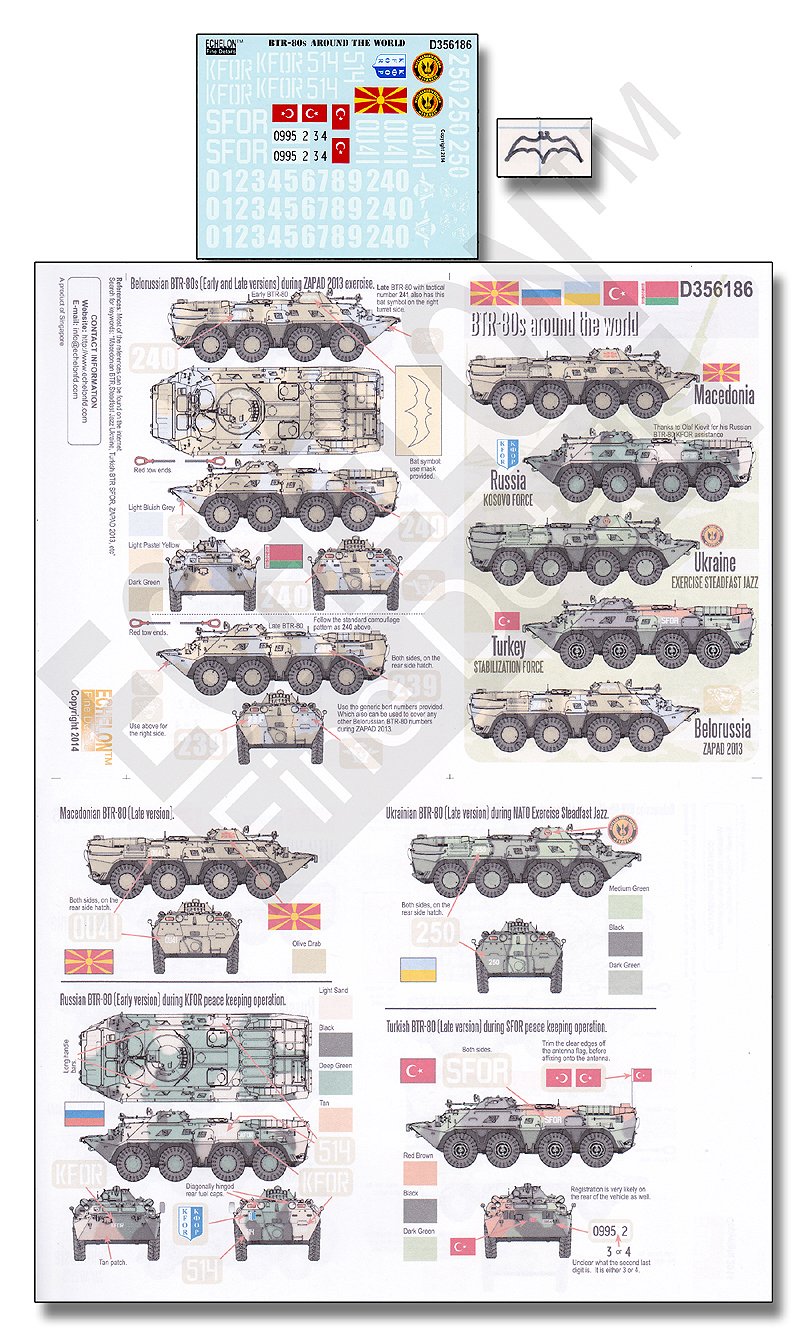 1/35 BTR-80 轮式装甲车"马其顿,俄罗斯,乌克兰,土耳其,白俄罗斯" - 点击图像关闭