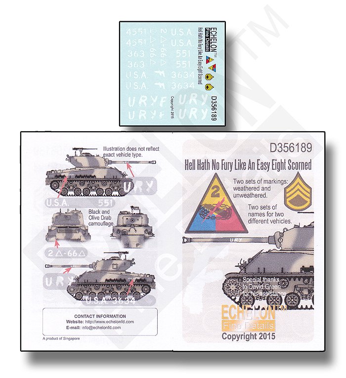 1/35 二战美国 M4A3E8 谢尔曼中型坦克标记 - 点击图像关闭