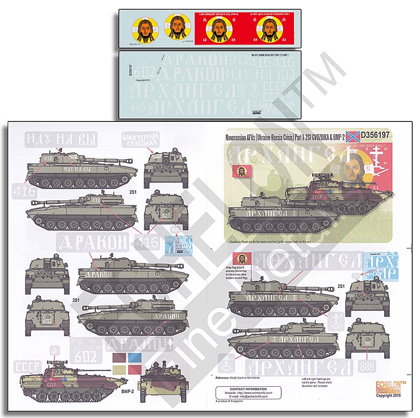 1/35 现代新俄罗斯装甲部队#1"乌克兰危机, 2S1, BMP-2"