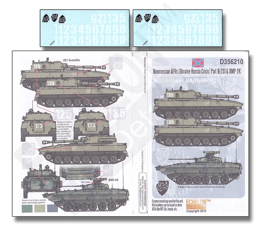 1/35 现代新俄罗斯装甲部队#9"乌克兰危机, 2S1, BMP-2K"