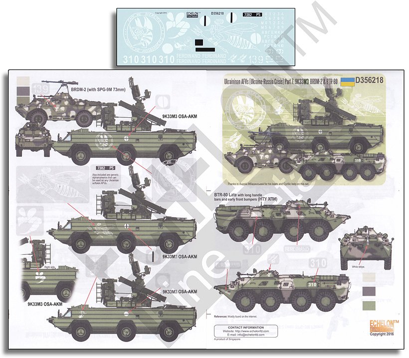 1/35 现代乌克兰装甲部队#7"乌克兰危机, 9K33M3, BRDM-2, BTR-80" - 点击图像关闭