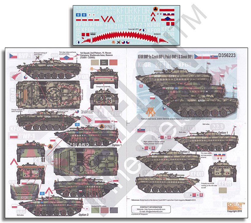 1/35 现代东欧 BMP-1 步兵战车标记"维和部队, 捷克, 波兰, 斯诺伐克"