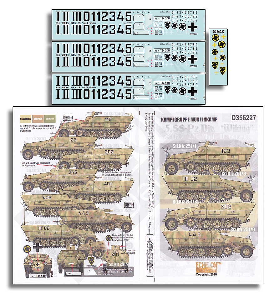 1/35 二战德国 Sd.Kfz.251 半履带装甲车标记"第5党卫军维京装甲师"