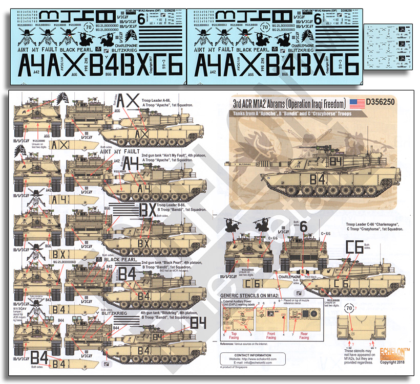 1/35 现代美国 M1A2 艾布拉姆斯主战坦克"第3装甲骑兵团"