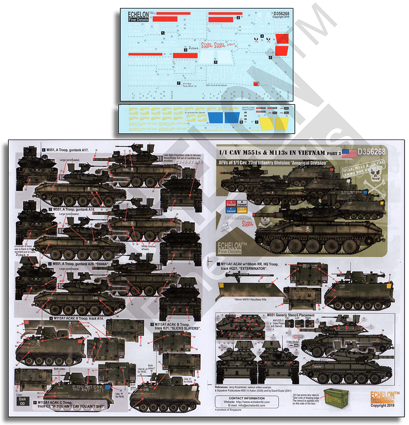 1/35 越战美国 M551, M113 装甲车辆"第1装甲骑兵团, 第23步兵师"(2)