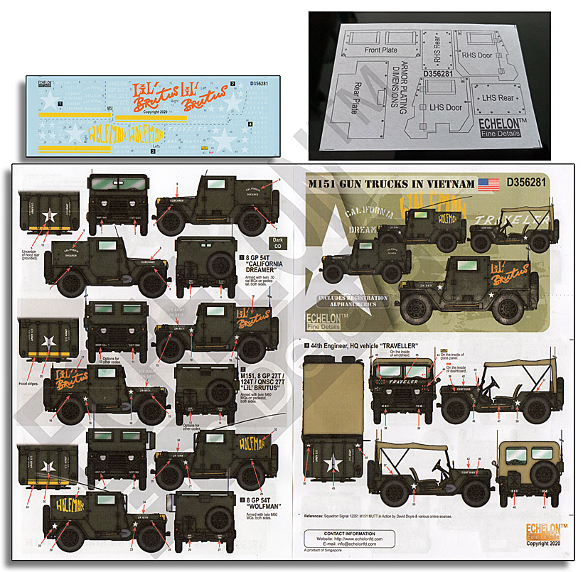 1/35 越战美国 M151 武装吉普车战术标识